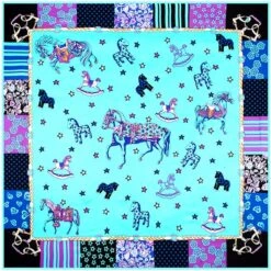 Bandana Cheval à Bascule -RoyalBandana Shop Bandana Cheval a Bascule bleu ciel