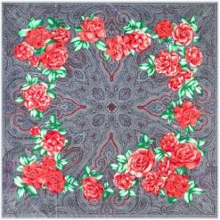 Bandana Fleurs Blanches -RoyalBandana Shop Bandana Fleurs Blanches gris