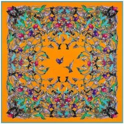 Bandana Nuée D'Oiseaux -RoyalBandana Shop Bandana Nuee d Oiseaux orange