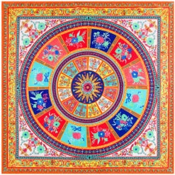 Bandana Roue Fleurie -RoyalBandana Shop Bandana Roue Fleurie orange