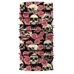 Bandana Tête De Mort Rose Fleurit | RoyalBandana