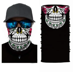 Bandana Tête De Mort Fleurie | RoyalBandana -RoyalBandana Shop bandanatetedemortfleurieensemble